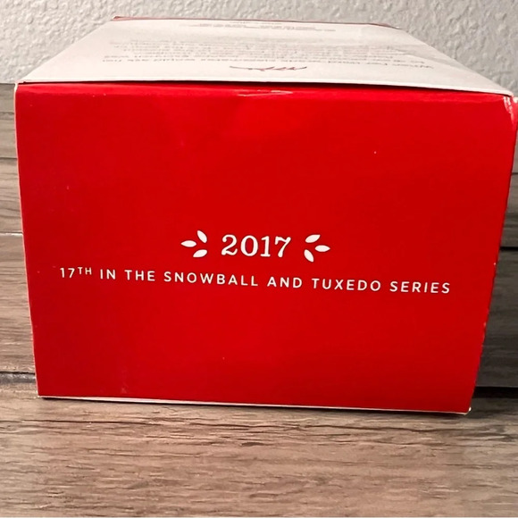 HALLMARK NEW 2017 “COOKIES FOR SANTA”Christmas ORNAMENT  SNOWBALL & TUXEDO #17th - Picture 9 of 10